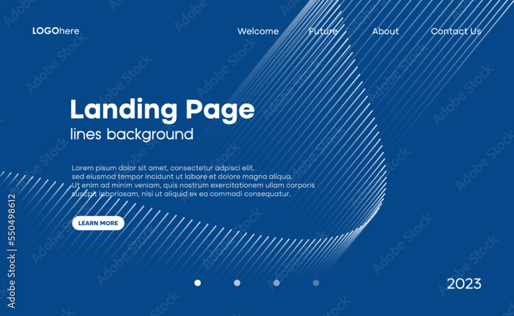 Poster abstract blue background with lines. the minimal layout design template for the webpage and business