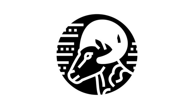 ram zodiac glyph icon animation