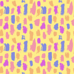 Colorful Pastel Ink Grunge Paint Seamless Vector Abstract Pattern