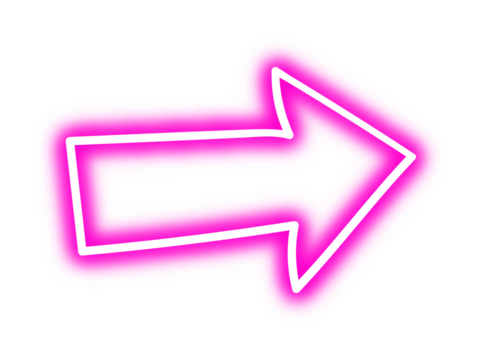 Glowing Neon Arrow Doodle Transparent PNG