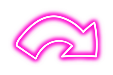 Glowing Neon Arrow Doodle Transparent PNG