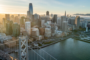 Aerial shots over the San Francisco