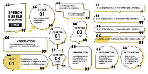 強調する吹き出しインフォデザイン ベクター素材 影 黄色