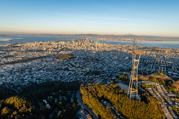 Aerial shots over the San Francisco