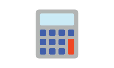 Calculator flat web icon. Simple calculator sign vector design. Minimalist calculator icon for web flat style isolated on white background. Calculator logo clipart. School supplies symbol icon