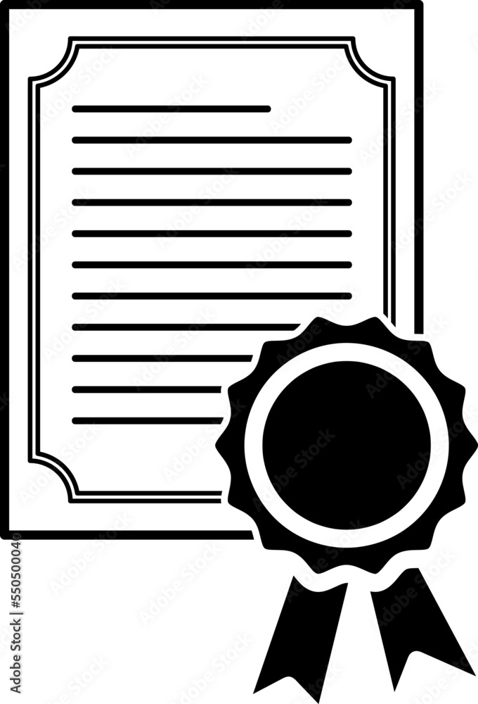 Poster certificate icon vector design template. editable stroke on white background..eps