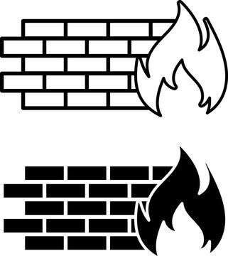 Firewall icon vector design template. Editable stroke on white background..eps