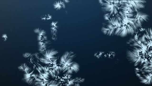 Winter holidays background and freezing effect, frost layer and ice over freeze covering abstract dark blue backdrop, snowflakes cover surface, frozen snow for Christmas and wintertime holiday design