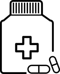 Medicine Bottle Icon Vector Design Template. Prescription Drug Bottle With Editable Stroke.eps