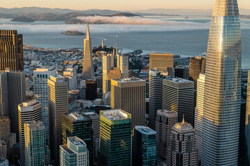 Aerial shots over the San Francisco