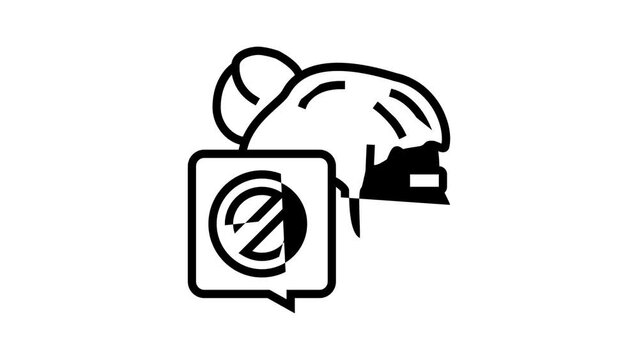 canceled kid girl line icon animation