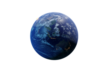 City lights on planet. Civilization.