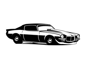 Obraz premium 1970 chevy camaro car logo isolated on white background side view. best for the car industry.