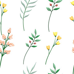 Vector flower seamless pattern. Perfect for modern wallpaper, fabric, home decor, and wrapping projects.