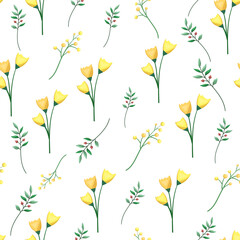 Vector flower seamless pattern. Perfect for modern wallpaper, fabric, home decor, and wrapping projects.