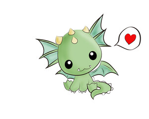 Fototapeta premium greem dragon cartoon