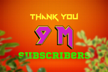 9 Million  subscribers celebration greeting banner with Game Design