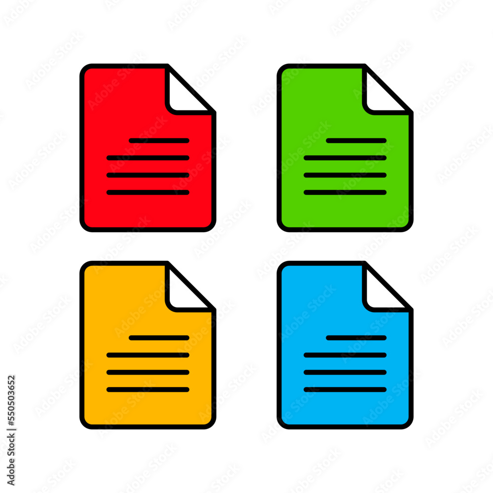 Poster set of colorful document icons