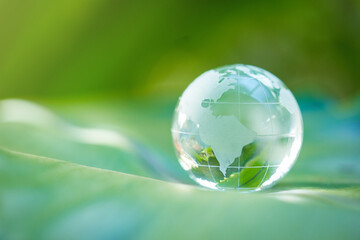 glass or glasses world ball ESG concept for environmental eco, social, and governance in...