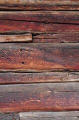 Close Up of Wooden Warm Log Cabin Wall Texture or Background