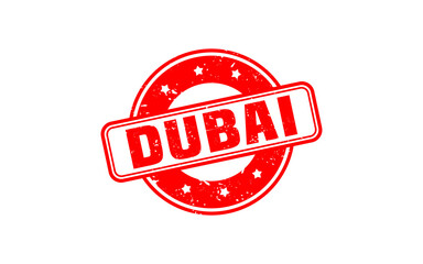 DUBAI stamp rubber with grunge style on white background
