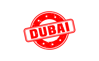 DUBAI stamp rubber with grunge style on white background