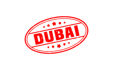 DUBAI stamp rubber with grunge style on white background