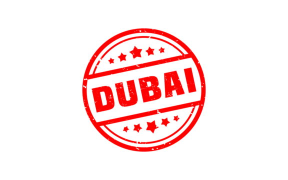 DUBAI stamp rubber with grunge style on white background