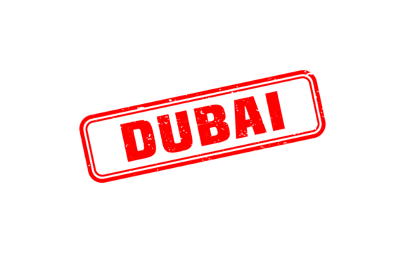 DUBAI stamp rubber with grunge style on white background