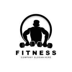 Gym Logo, Fitness Logo Vector, Design Suitable For Fitness, Sports Equipment, Body Health, Body Supplement Product Brands