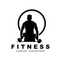 Gym Logo, Fitness Logo Vector, Design Suitable For Fitness, Sports Equipment, Body Health, Body Supplement Product Brands