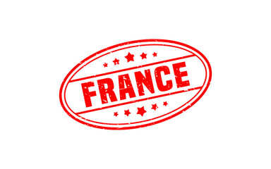 FRANCE stamp rubber with grunge style on white background