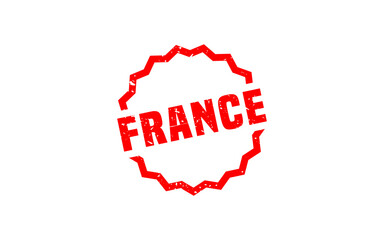 FRANCE stamp rubber with grunge style on white background