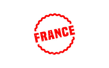 FRANCE stamp rubber with grunge style on white background