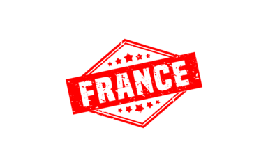 FRANCE stamp rubber with grunge style on white background