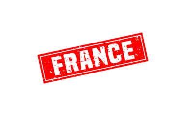 FRANCE stamp rubber with grunge style on white background