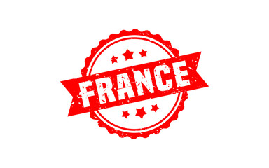 FRANCE stamp rubber with grunge style on white background