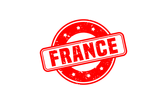 FRANCE stamp rubber with grunge style on white background