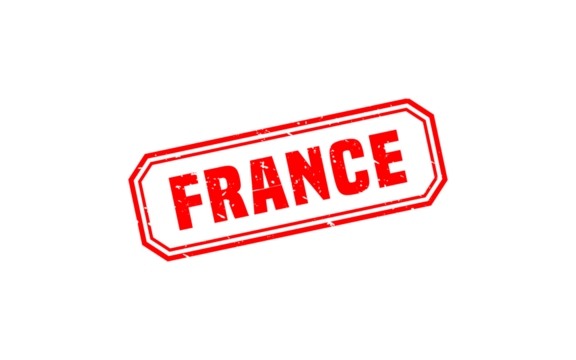 FRANCE stamp rubber with grunge style on white background