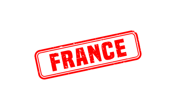 FRANCE stamp rubber with grunge style on white background