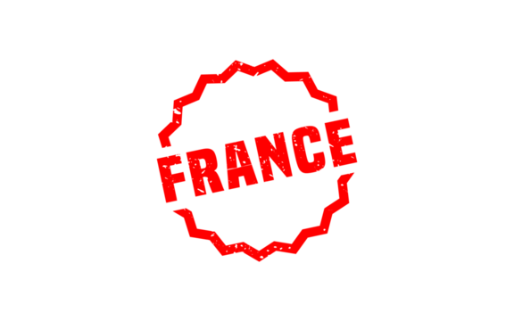 FRANCE stamp rubber with grunge style on white background