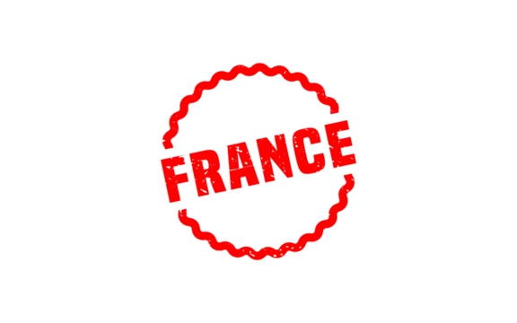 FRANCE stamp rubber with grunge style on white background