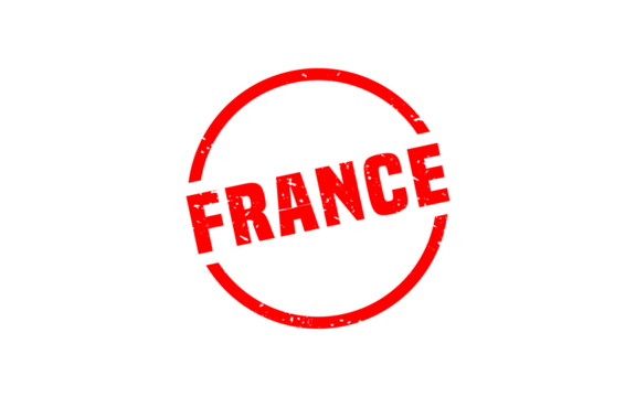 FRANCE stamp rubber with grunge style on white background
