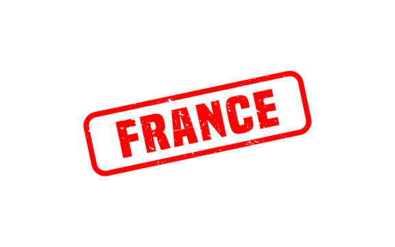 FRANCE stamp rubber with grunge style on white background