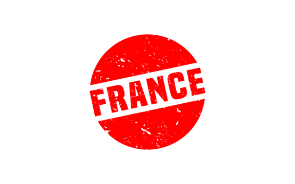 FRANCE stamp rubber with grunge style on white background