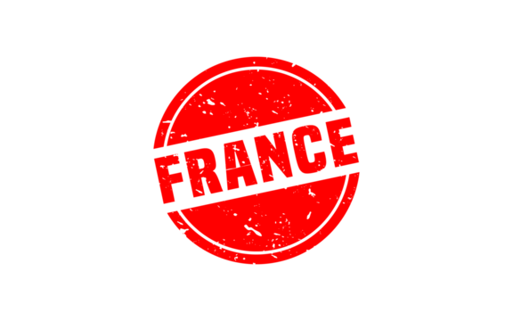 FRANCE stamp rubber with grunge style on white background