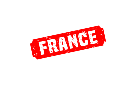 FRANCE stamp rubber with grunge style on white background