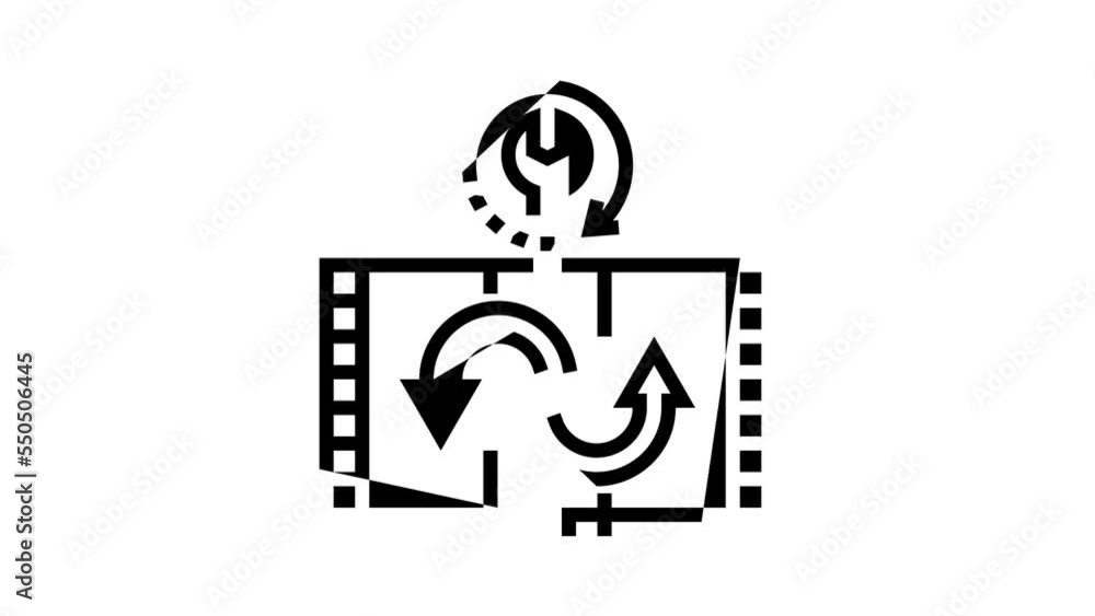 Poster tape duplication line icon animation