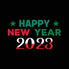 Fototapeta na wymiar HAPPY NEW YEAR T-SHIRT 2023