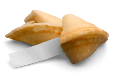 Fortune Cookie with Blank Piece of Paper